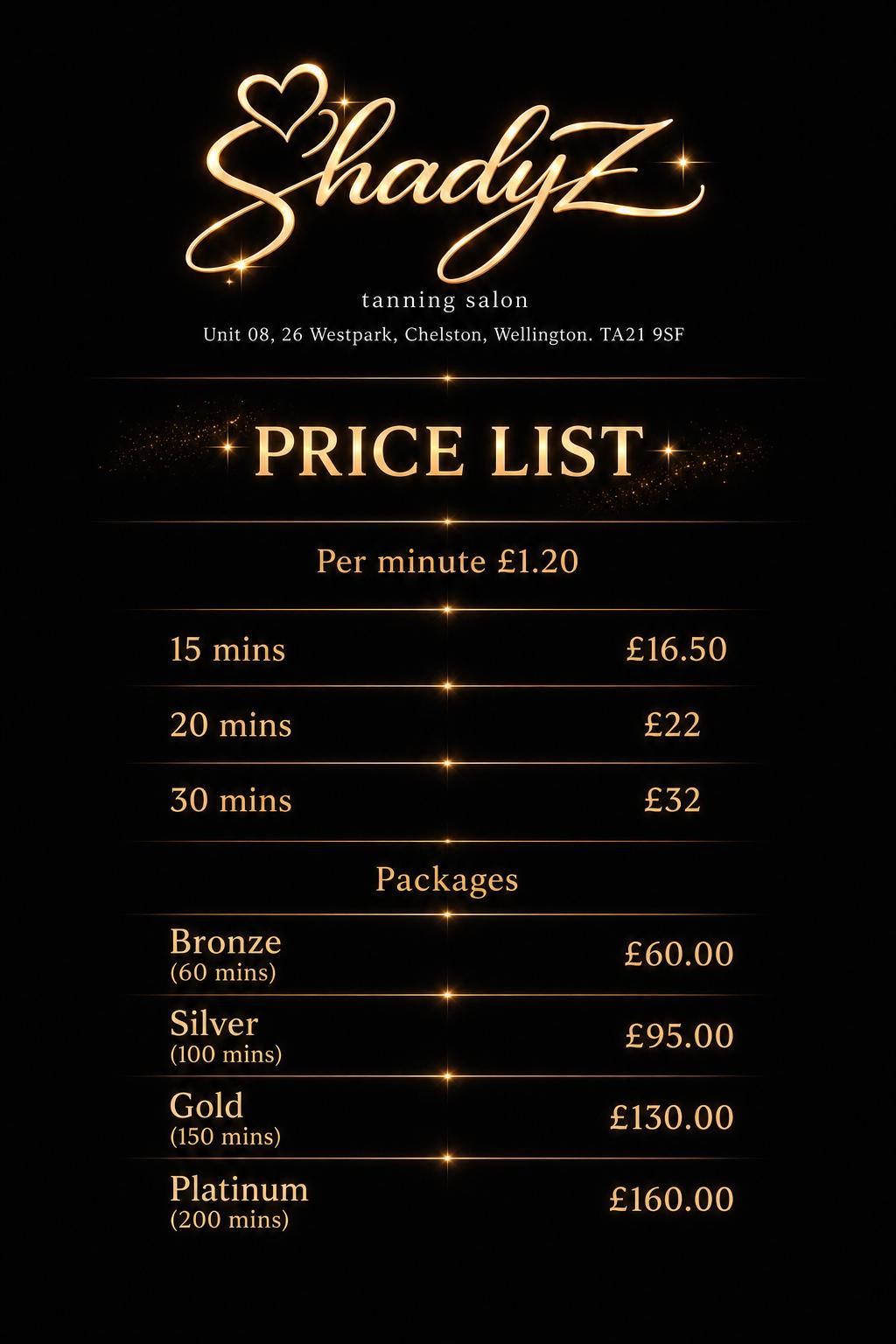 Shadyz Tanning Salon - Westpark, Wellington, Somerset